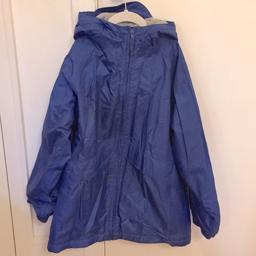 LL Bean Kids Fleece Lined Windbreaker In LG/14-16